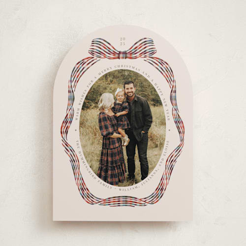 This is a berry holiday photo cards with standard by Pati Cascino called angelina printing on recycled smooth signature in standard