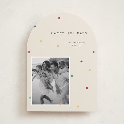 This is a cookie dough holiday photo cards with standard by Jelena Vuletic called dotura printing on recycled smooth signature in standard
