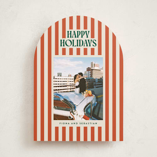 This is a mistletoe holiday photo cards with standard by Ekko Studio called bold & bright printing on recycled smooth signature in standard