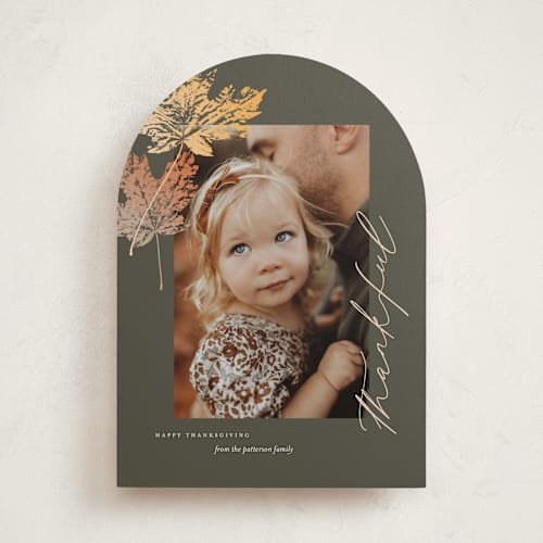 This is a ponderosa thanksgiving cards invitations with standard by Eric Clegg called falling leaves printing on recycled smooth signature in standard