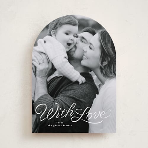 This is a snow valentines day with standard by Lea Delaveris called ribbon script printing on recycled smooth signature in standard