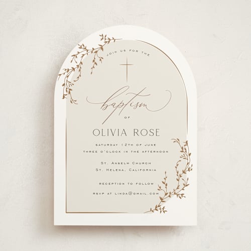 This is a buttercup baptism and christening announcements with standard by Benita Crandall called dashing baptism printing on signature in standard