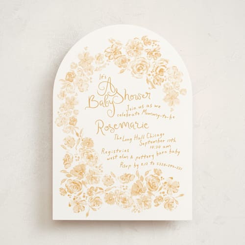 This is a neutral baby shower invitations with standard by Phrosné Barwood called paris with love printing on signature in standard