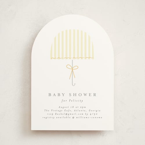 This is a lemon baby shower invitations with standard by Angela Thompson called bow brolly printing on signature in standard