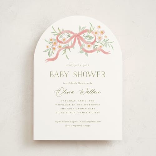 This is a blush baby shower invitations with standard by Paper Raven Co. called sweet child printing on signature in standard