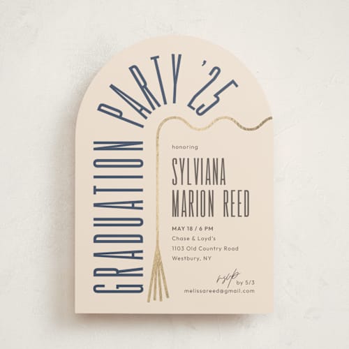 This is a elan graduation invitations with foil pressed by letterfix called deneb printing on signature in standard