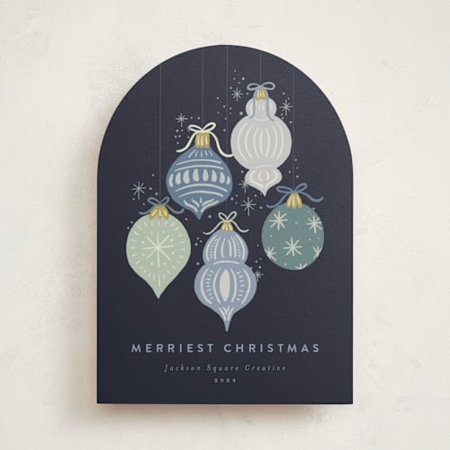 This is a icicle business holiday cards with standard by Joanna Griffin called sparkling ornaments printing on signature in standard