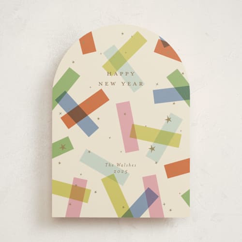 This is a candy non photo holiday cards with standard by Ellen Schlegelmilch called confetti strips printing on signature in standard