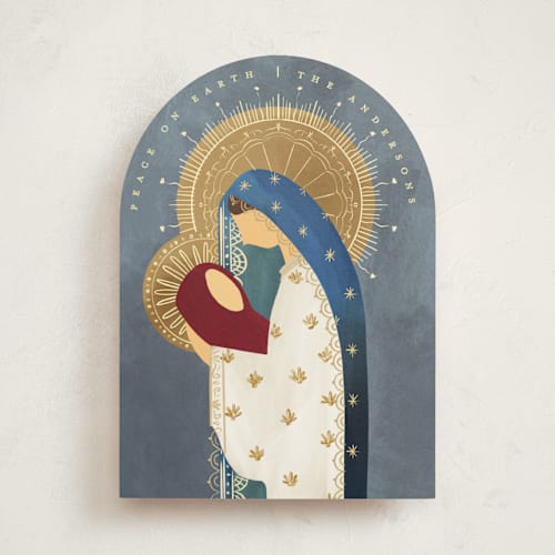 This is a celeste non photo holiday cards with standard by Grae called mother and child printing on signature in standard