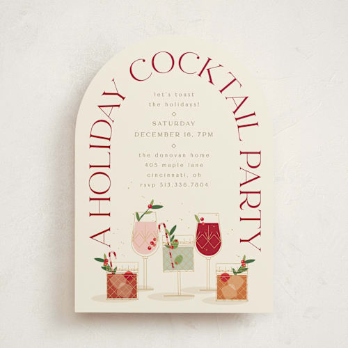 This is a manhattan holiday party invitations with standard by Susan Zinader called holiday spirits printing on signature in standard