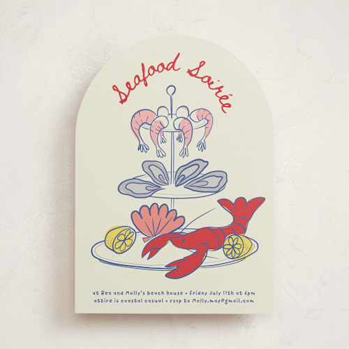 This is a citron party invitations with standard by Claire called seafood tower printing on signature in standard