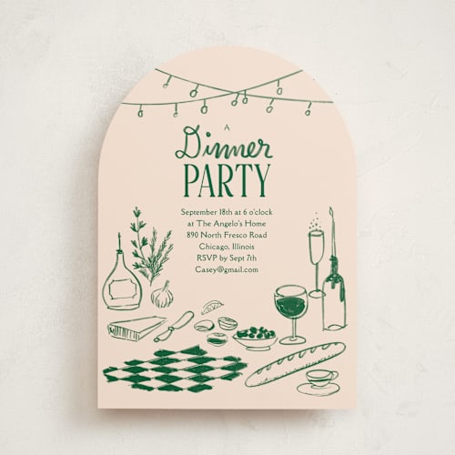 This is a peony party invitations with standard by Baumbirdy called bistro printing on signature in standard