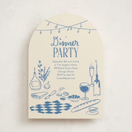 This is a frost party invitations with standard by Baumbirdy called bistro printing on signature in standard