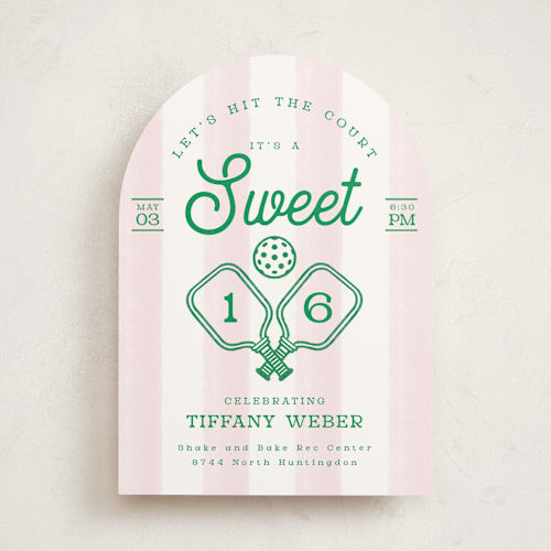This is a petal sweet sixteen birthday party invitations with standard by Kiersten Garner called hit the court printing on signature in standard