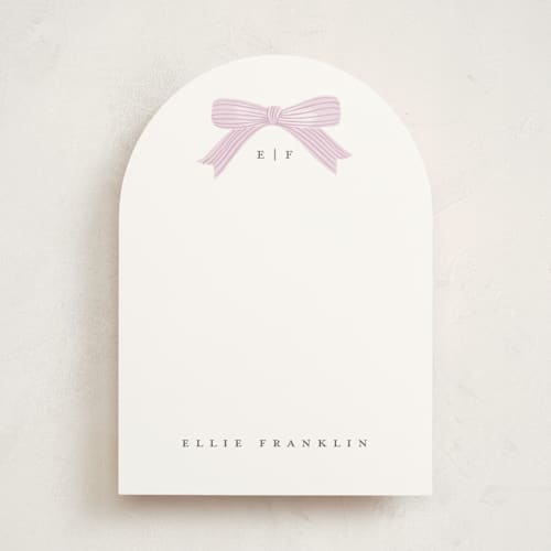 This is a lavender personalized stationery thank you cards with standard by Paper Raven Co. called delicately printing on signature in 5x7