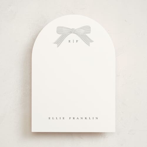 This is a cloud personalized stationery thank you cards with standard by Paper Raven Co. called delicately printing on signature in 5x7