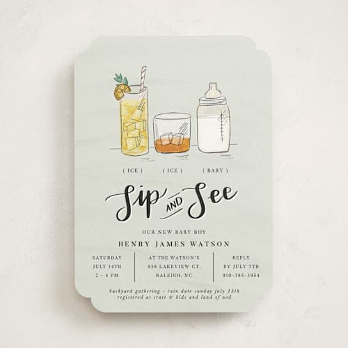 This is a pool baby shower invitations with standard by Corie Page called ice ice baby printing on signature in standard
