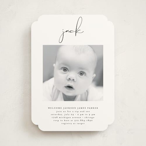 This is a midnight baby shower invitations with standard by Lehan Veenker called just me printing on signature in standard