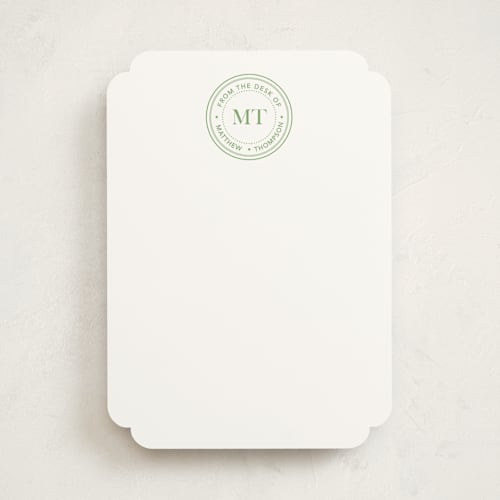 This is a grass personalized stationery thank you cards with standard by Amber Podratz called initials seal printing on signature in 5x7