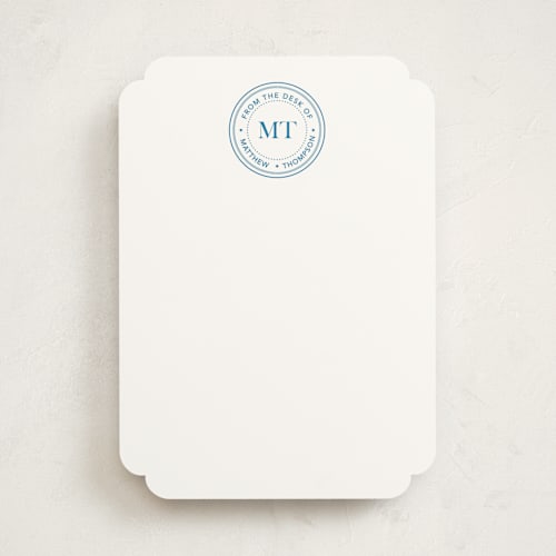 This is a cornflower personalized stationery thank you cards with standard by Amber Podratz called initials seal printing on signature in 5x7