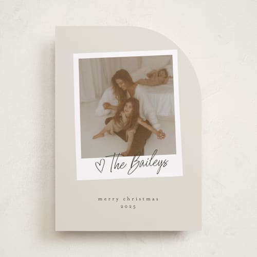This is a cream photo christmas cards with standard by Karidy Walker called holiday snapshot printing on recycled smooth signature in standard