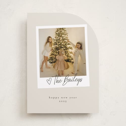 This is a cream photo christmas cards with standard by Karidy Walker called holiday snapshot printing on recycled smooth signature in standard