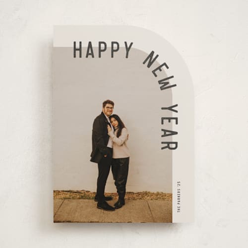 This is a eggnog photo christmas cards with standard by Brianne Larsen called curve printing on recycled smooth signature in standard