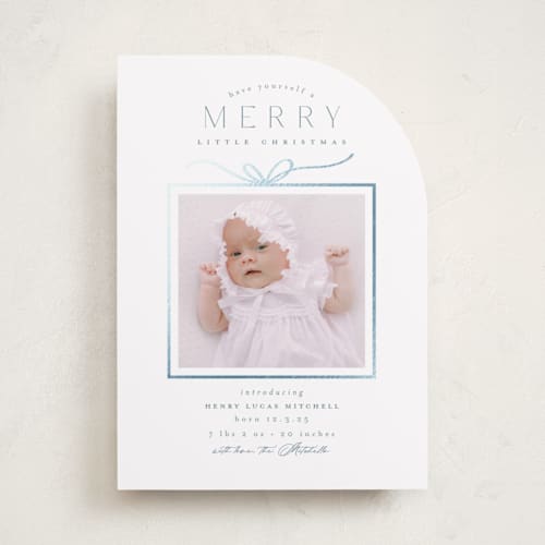 This is a sky babys first christmas with foil pressed by Everett Paper Goods called little gift printing on recycled smooth signature in standard