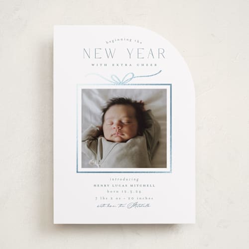 This is a sky babys first christmas with foil pressed by Everett Paper Goods called little gift printing on recycled smooth signature in standard