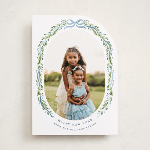 This is a powder foil pressed holiday cards with foil pressed by Sarah Knight called frosted printing on recycled smooth signature in standard