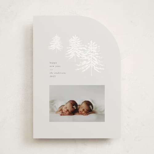 This is a cloud gloss press holiday cards with gloss press by Claudia Orengo called morning snow printing on recycled smooth signature in standard