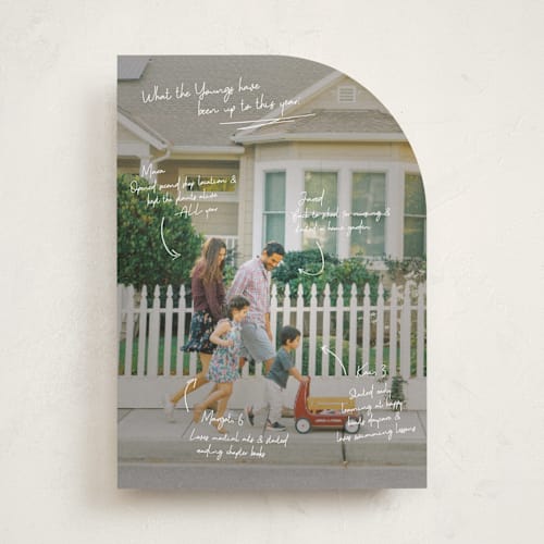 This is a snow new year photo cards with standard by Kennedi Shaw called update printing on recycled smooth signature in standard