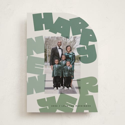 This is a sage new year photo cards with standard by Lori Wemple called fun new year printing on recycled smooth signature in standard