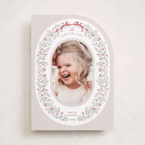 This is a dove holiday photo cards with standard by Karidy Walker called chantilly printing on recycled smooth signature in standard