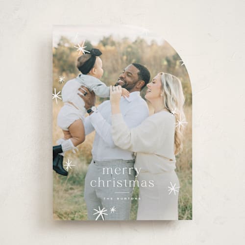 This is a snow holiday photo cards with standard by Wildfield Paper Co called twinkle! printing on recycled smooth signature in standard