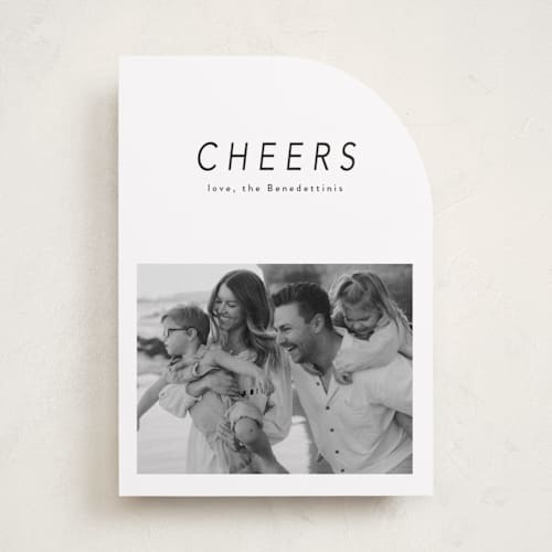 This is a charcoal holiday photo cards with standard by Lucrecia Caporale called aera printing on recycled smooth signature in standard