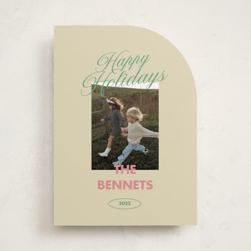 This is a candy holiday photo cards with standard by Helena Vitto called merry & bright days printing on recycled smooth signature in standard