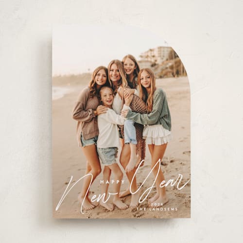 This is a snowfall holiday photo cards with standard by Charter Oaks Creative called fresh greeting printing on recycled smooth signature in standard