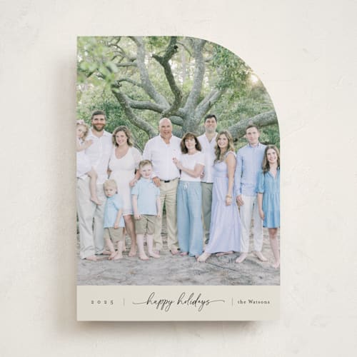 This is a cookie holiday photo cards with standard by Christy Hy Lee called together printing on recycled smooth signature in standard