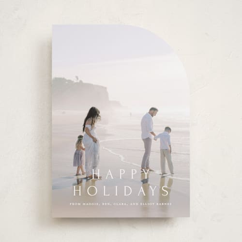 This is a snow holiday photo cards with standard by Amy Kross called vast printing on recycled smooth signature in standard
