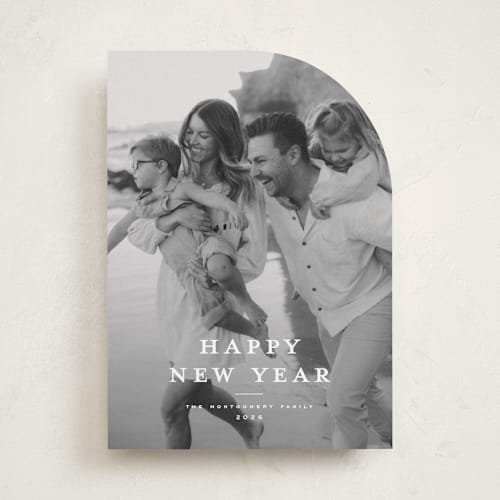 This is a snowflake holiday photo cards with standard by Wildfield Paper Co called wonderful christmas time printing on recycled smooth signature in standard