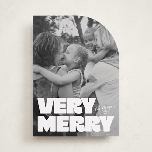 This is a snowflake holiday photo cards with standard by Jessie Steury called very bold printing on recycled smooth signature in standard