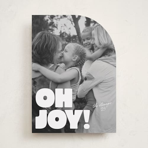 This is a snowflake holiday photo cards with standard by Jessie Steury called very bold printing on recycled smooth signature in standard