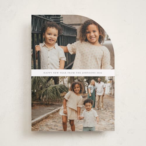 This is a cloud holiday photo cards with standard by Nicole Walsh called deux printing on recycled smooth signature in standard