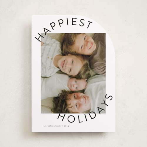 This is a snowflake holiday photo cards with standard by Jessica Williams called round and round printing on recycled smooth signature in standard