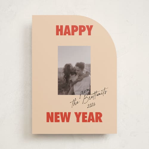 This is a candy apple holiday photo cards with standard by Studio Suku called the jolly type printing on recycled smooth signature in standard