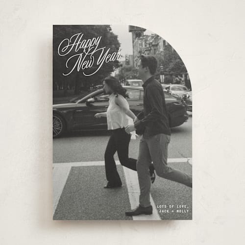 This is a snow holiday photo cards with standard by JoAnn Jinks called neon vintage printing on recycled smooth signature in standard