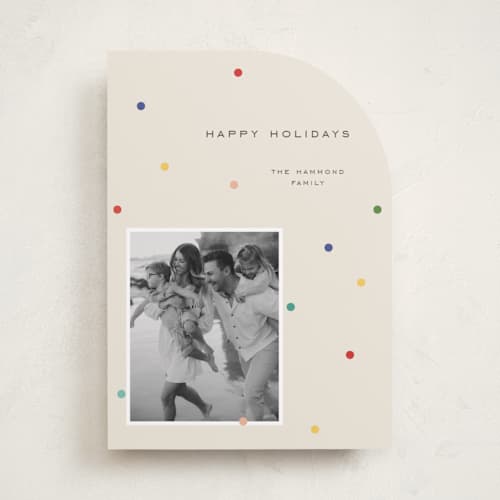 This is a cookie dough holiday photo cards with standard by Jelena Vuletic called dotura printing on recycled smooth signature in standard