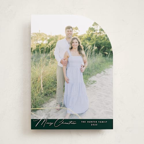 This is a emerald holiday photo cards with standard by Nicoletta Savod called glamour printing on recycled smooth signature in standard