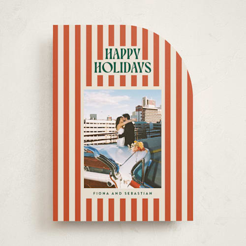 This is a mistletoe holiday photo cards with standard by Ekko Studio called bold & bright printing on recycled smooth signature in standard